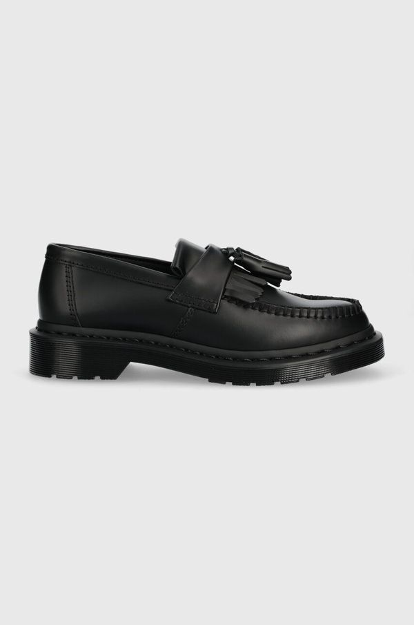 Dr. Martens Kožne mokasinke Dr. Martens Adrian Mono za žene, boja: crna, ravni potplat, DM30637001