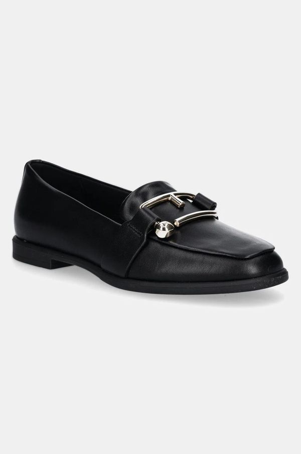 Furla Kožne mokasinke Furla Nuvola Loafer za žene, boja: crna, ravni potplat, YI48FNU X30000 O6000