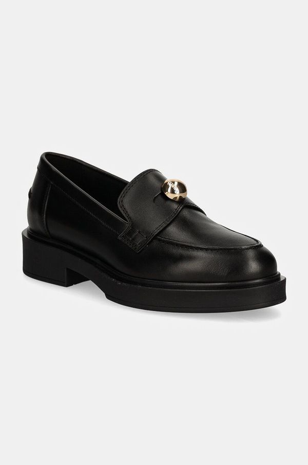 Furla Kožne mokasinke Furla Sfera Loafer za žene, boja: crna, ravni potplat, YI44SFE WU0000 O6000