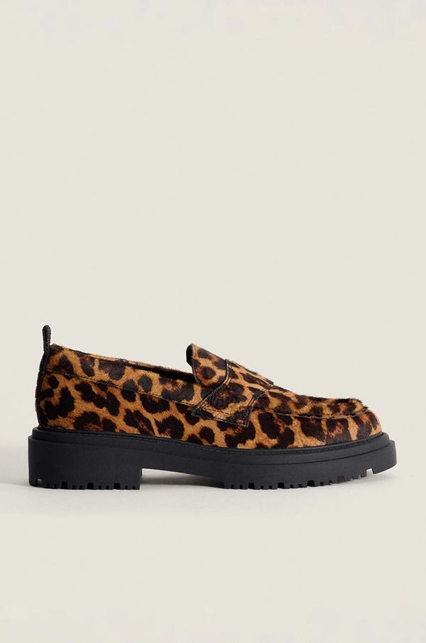 Hoff Kožne mokasinke Hoff LEOPARD MARRON za žene, boja: smeđa, ravni potplat, 22428004 SCHOOL