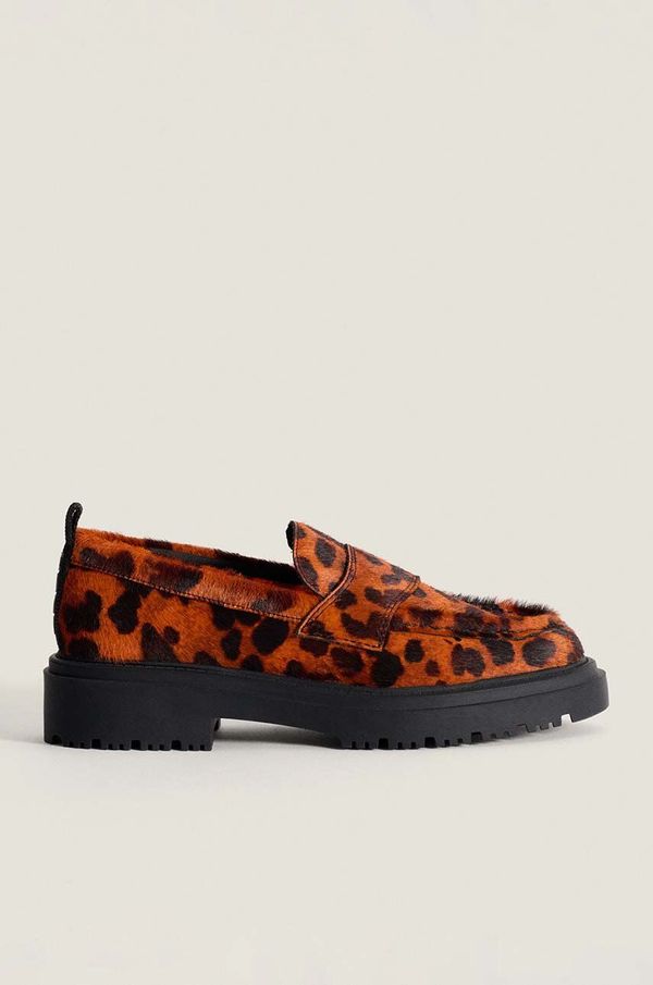 Hoff Kožne mokasinke Hoff LEOPARD NARANJA za žene, boja: narančasta, ravni potplat, 22428001 SCHOOL