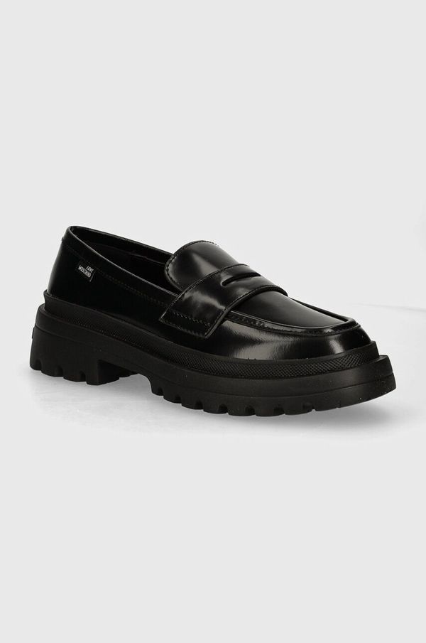 Love Moschino Kožne mokasinke Love Moschino za žene, boja: crna, s platformom, JA10255G1LJD0000