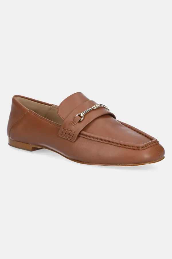 MICHAEL Michael Kors Kožne mokasinke MICHAEL Michael Kors Lena za žene, boja: smeđa, ravni potplat, 40R5LEFP1L.230