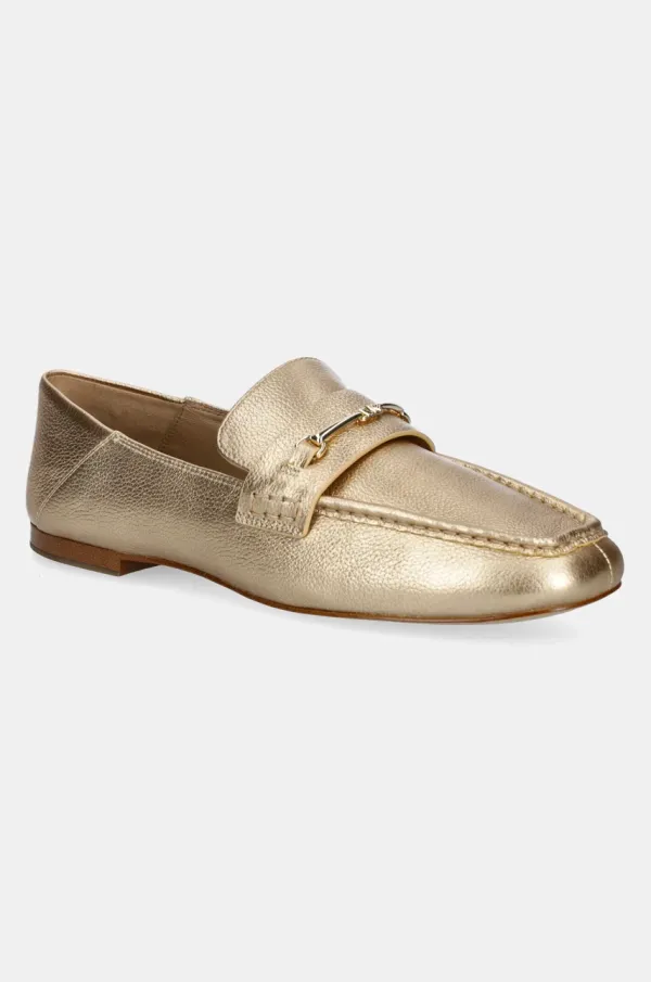 MICHAEL Michael Kors Kožne mokasinke MICHAEL Michael Kors Lena za žene, boja: zlatna, ravni potplat, 40R5LEFP1M.740