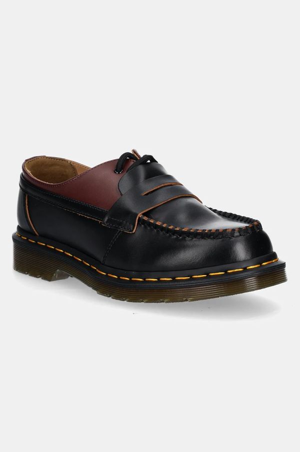 MM6 Maison Margiela Kožne mokasinke MM6 Maison Margiela MM6 Maison Margiela x Dr. Martens za žene, boja: bordo, ravni potplat, S66WR0029.P8031