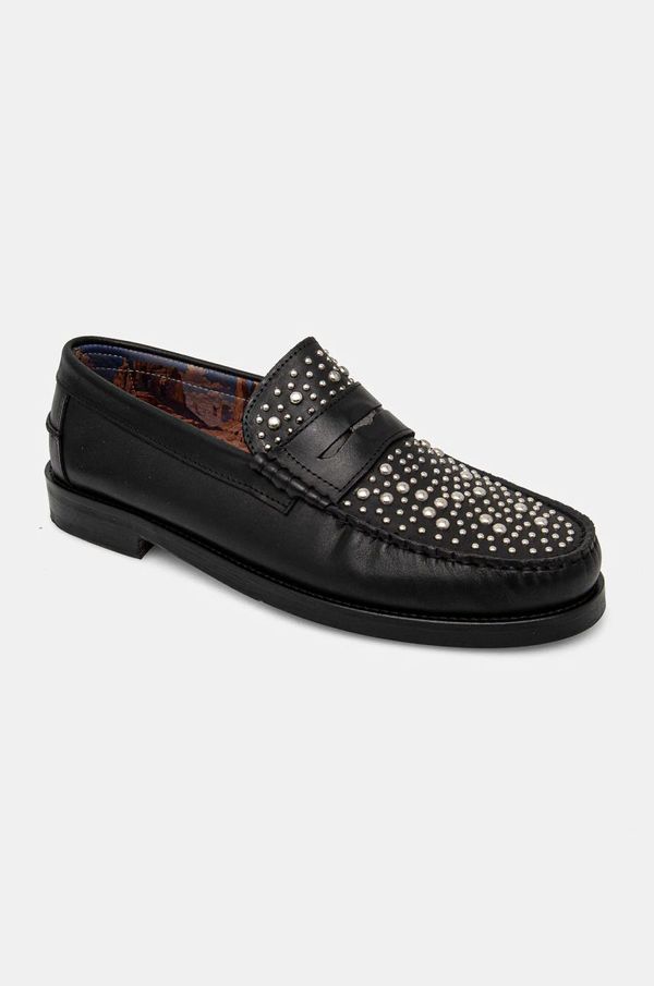 Naked Wolfe Kožne mokasinke Naked Wolfe Riviera za muškarce, boja: crna, Riviera Black Studs