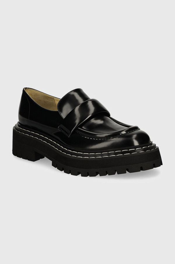 Proenza Schouler Kožne mokasinke Proenza Schouler Lug Sole za žene, boja: crna, ravni potplat, PS43101A