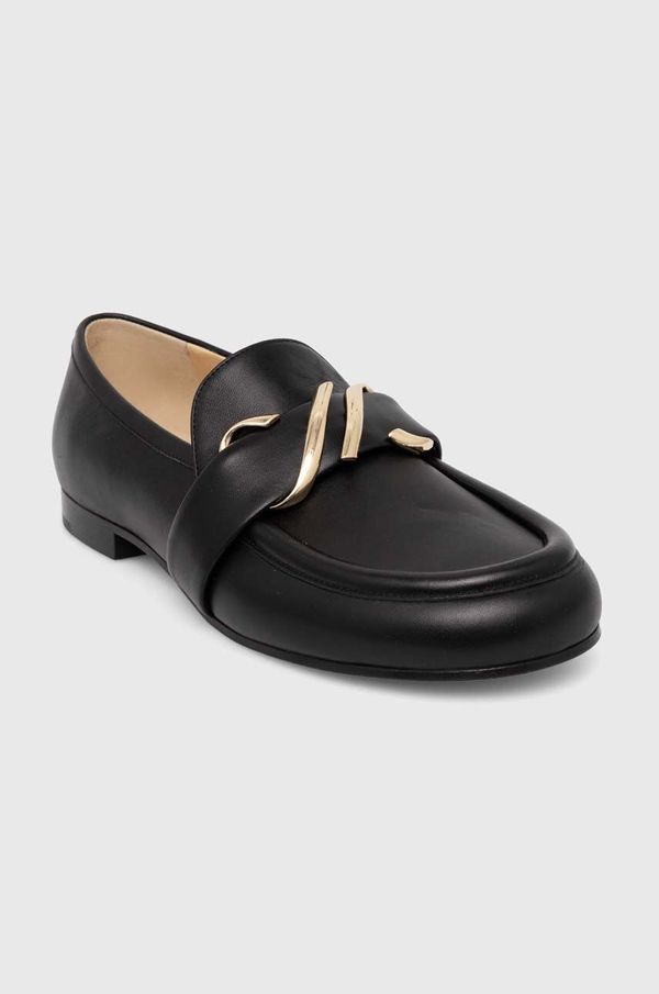 Proenza Schouler Kožne mokasinke Proenza Schouler Monogram za žene, boja: crna, ravni potplat, PS42231A