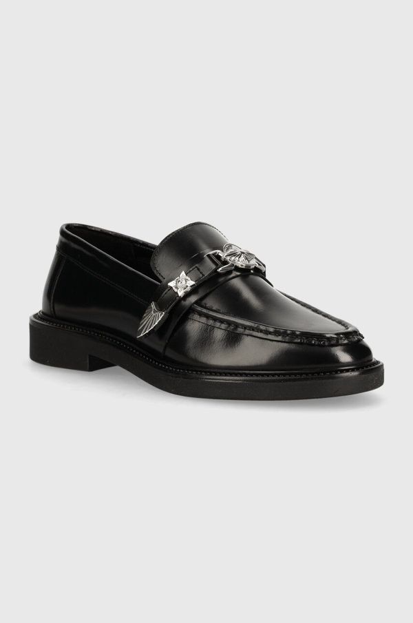 Steve Madden Kožne mokasinke Steve Madden Lazarus za žene, boja: crna, ravni potplat, SM11002944