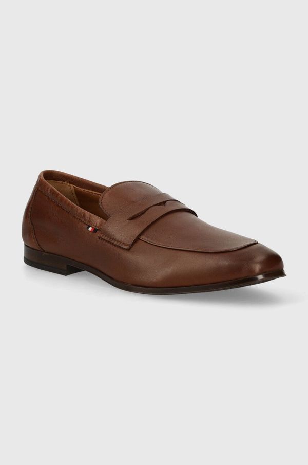 Tommy Hilfiger Kožne mokasinke Tommy Hilfiger CASUAL LIGHT FLEXIBLE LTH LOAFER za muškarce, boja: smeđa, FM0FM04989