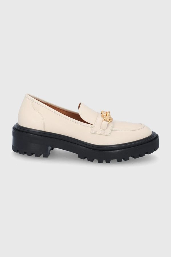 Tory Burch Kožne mokasinke Tory Burch za žene, boja: krem