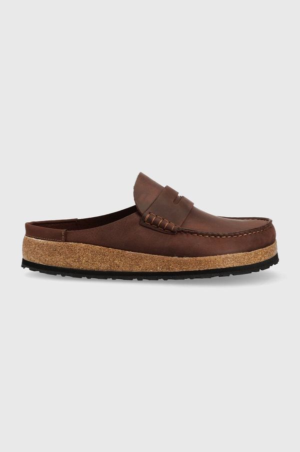 Birkenstock Kožne natikače Birkenstock Naples za muškarce, boja: smeđa, 1025033