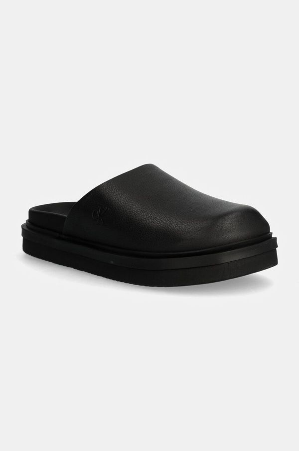 Calvin Klein Jeans Kožne natikače Calvin Klein Jeans HOME CLOG SLIDE MG LTH za žene, boja: crna, YW0YW01686