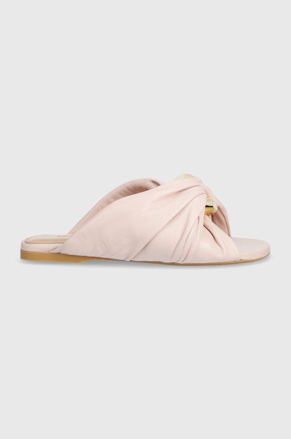 JW Anderson Kožne natikače JW Anderson Corner Heel za žene, boja: ružičasta, ANW42061A