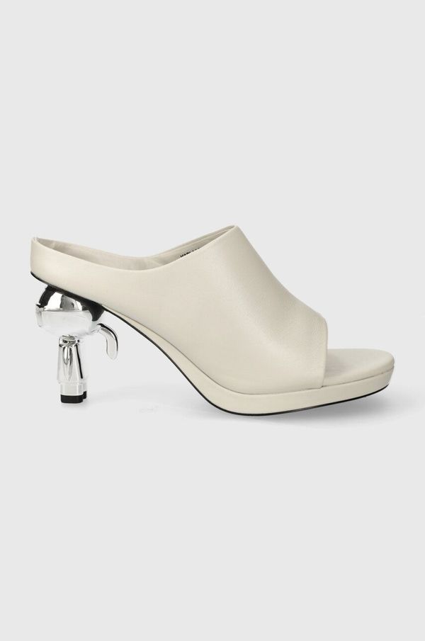 Karl Lagerfeld Kožne natikače Karl Lagerfeld IKON HEEL za žene, boja: bijela, s debelom potpeticom, KL39004