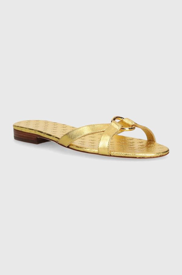 Lauren Ralph Lauren Kožne natikače Lauren Ralph Lauren Emmy za žene, boja: zlatna, 802935538002