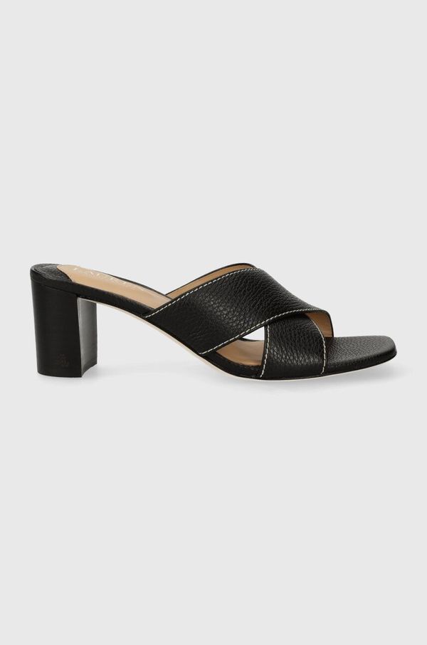 Lauren Ralph Lauren Kožne natikače Lauren Ralph Lauren Freddi za žene, boja: crna, s debelom potpeticom, 802936000000