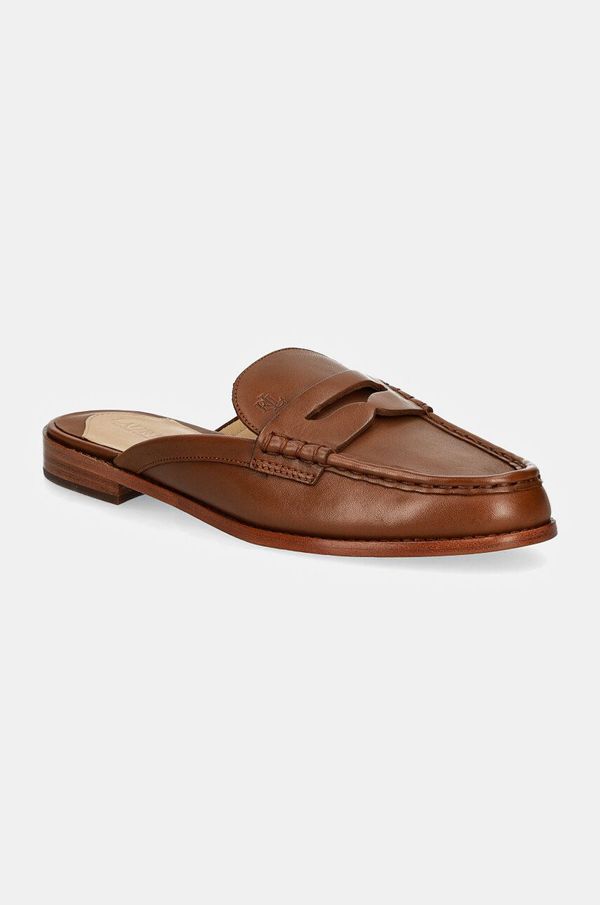 Lauren Ralph Lauren Kožne natikače Lauren Ralph Lauren Wynnie Mule za žene, boja: smeđa, 802943791002