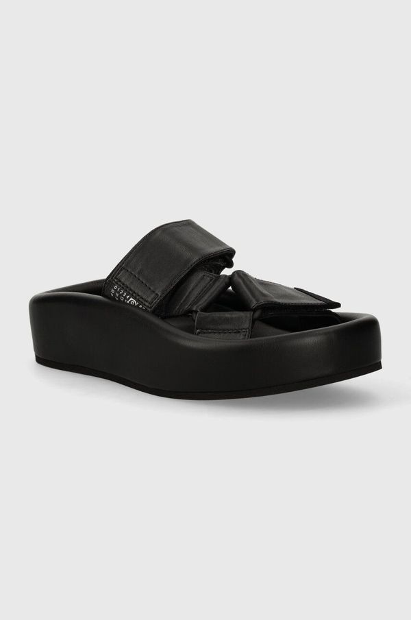 MM6 Maison Margiela Kožne natikače MM6 Maison Margiela za žene, boja: crna, S59WP0206