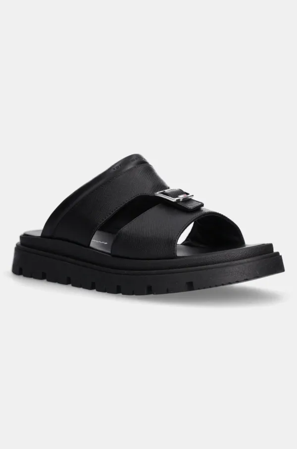 Tommy Hilfiger Kožne natikače Tommy Hilfiger boja: crna, T4B2-33948