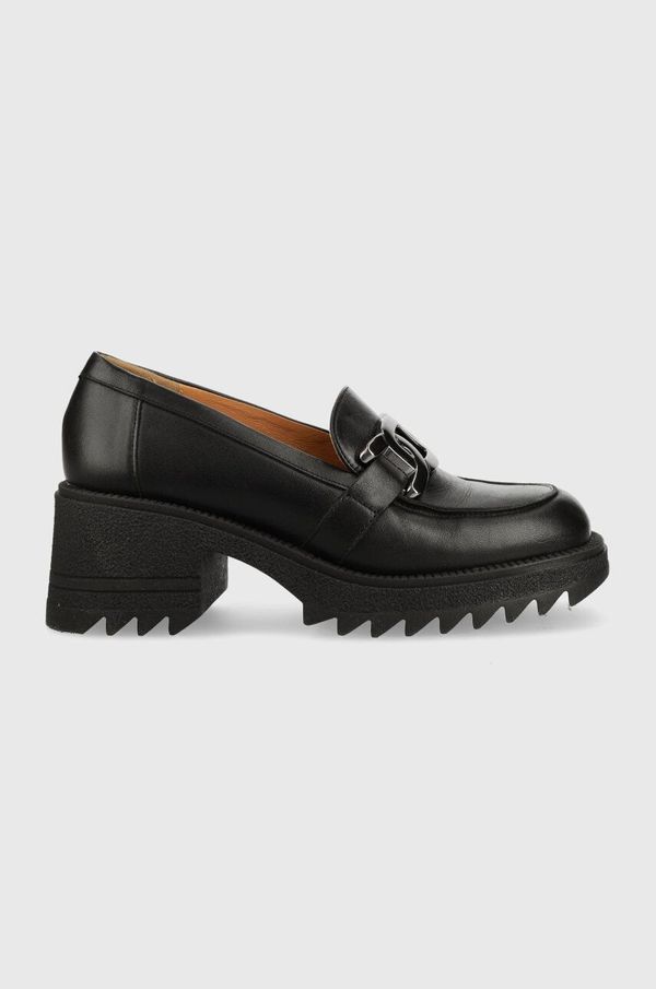Charles Footwear Kožne salonke Charles Footwear Kiara za žene, boja: crna, s debelom petom, Kiara.Loafer