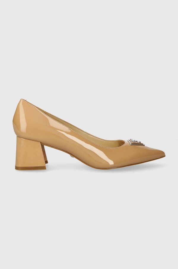 Guess Kožne salonke Guess ZABBI boja: bež, s debelom potpeticom, FLPZBB PAT08