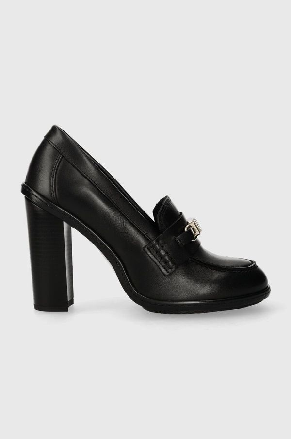 Tommy Hilfiger Kožne salonke Tommy Hilfiger TH HARDWARE BLOCKY PUMP boja: crna, s debelom potpeticom, FW0FW07767
