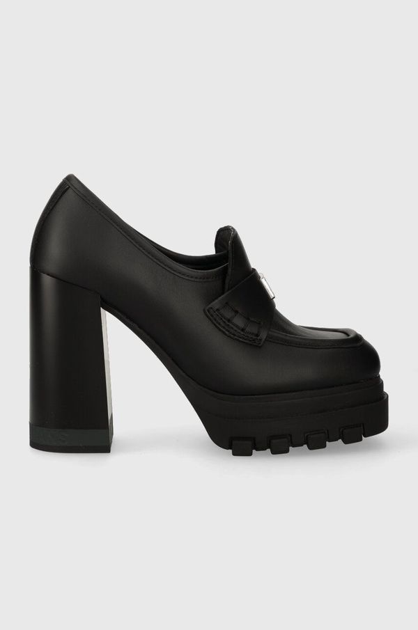 Tommy Jeans Kožne salonke Tommy Jeans TJW LOAFER PUMP boja: crna, s debelom potpeticom, EN0EN02257
