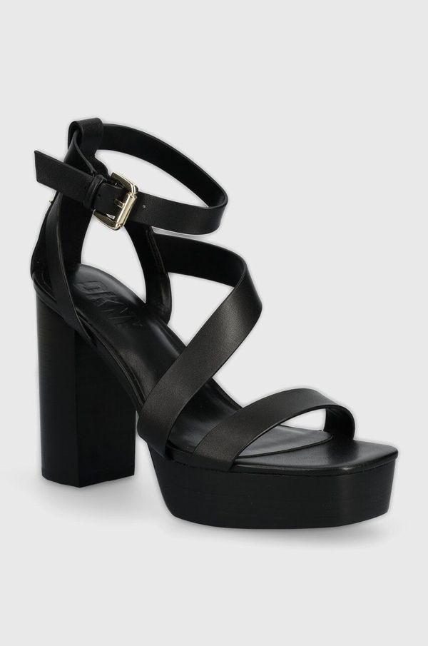 DKNY Kožne sandale Dkny Ilisa boja: crna, K1447608