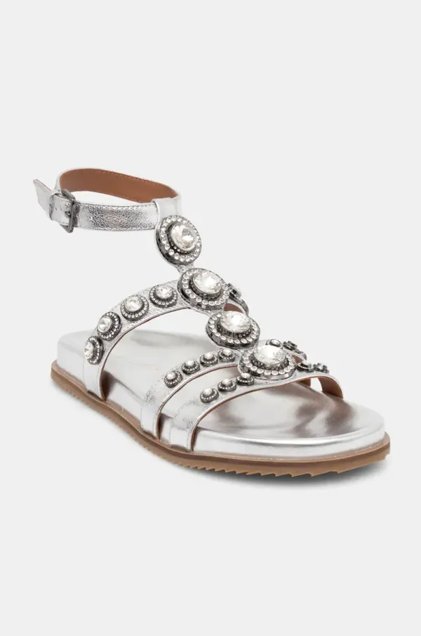 Kurt Geiger London Kožne sandale Kurt Geiger London Octavia Flexi Gladiator za žene, boja: srebrna, 4369063109