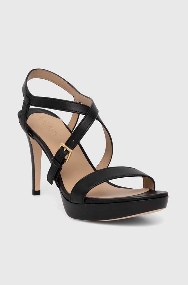 Lauren Ralph Lauren Kožne sandale Lauren Ralph Lauren Kerri boja: crna, 802942777001