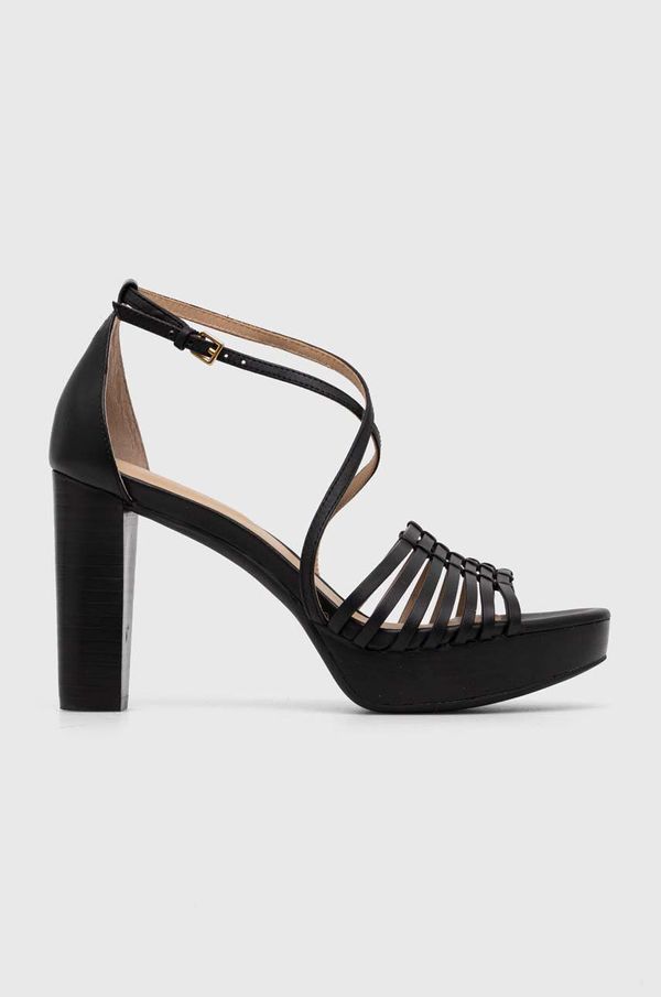Lauren Ralph Lauren Kožne sandale Lauren Ralph Lauren Shelby boja: crna, 802920433002