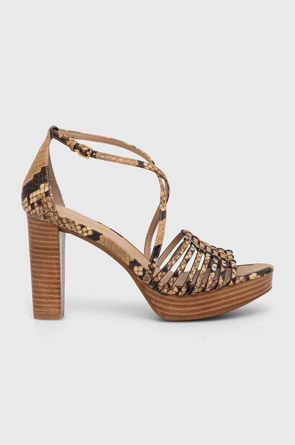 Lauren Ralph Lauren Kožne sandale Lauren Ralph Shelby boja: bež, 802925332001