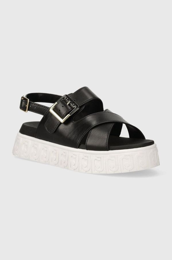 Liu Jo Kožne sandale Liu Jo LOVELY SANDAL1 za žene, boja: crna, s platformom, BA4131P010222222