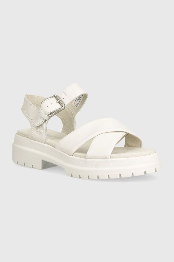 Timberland Kožne sandale Timberland London Vibe za žene, boja: bijela, s platformom, TB0A62ACEM21