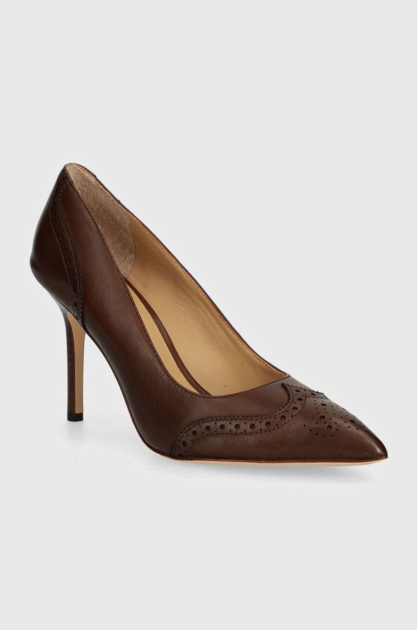 Lauren Ralph Lauren Kožne štikle Lauren Ralph Lauren Lynden boja: smeđa, 802946161003