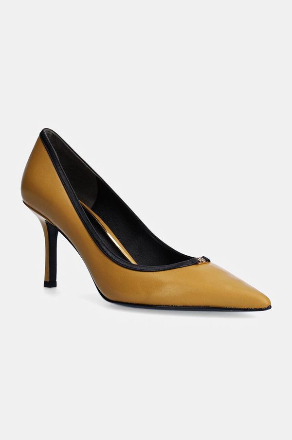 Tory Burch Kožne štikle Tory Burch Double T Buckle Pump boja: žuta, 155737-200