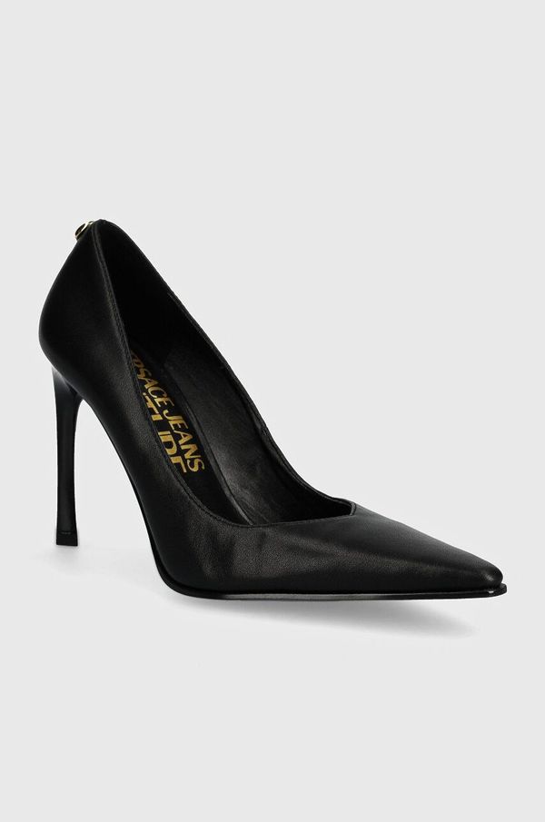 Versace Jeans Couture Kožne štikle Versace Jeans Couture Sadie boja: crna, 77VA3S25 ZP127 899
