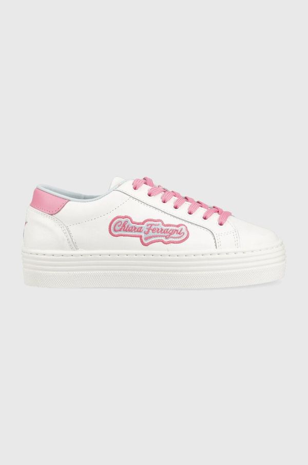 Chiara Ferragni Kožne tenisice Chiara Ferragni Tennis Low boja: bijela, CF TENNIS LOW