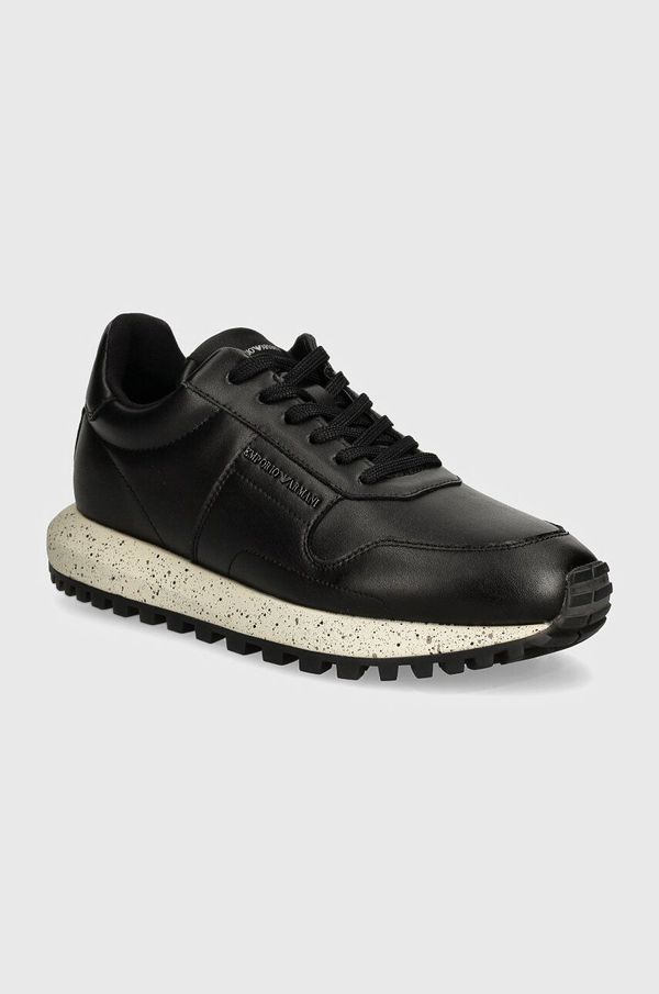 Emporio Armani Kožne tenisice Emporio Armani boja: crna, X4X639 XD382 00002