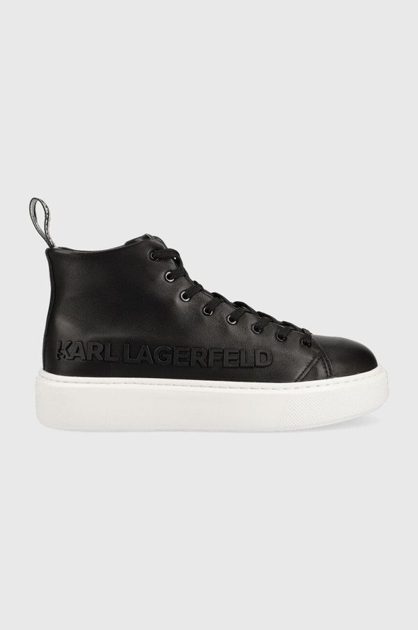 Karl Lagerfeld Kožne tenisice Karl Lagerfeld MAXI KUP boja: crna, KL62255A