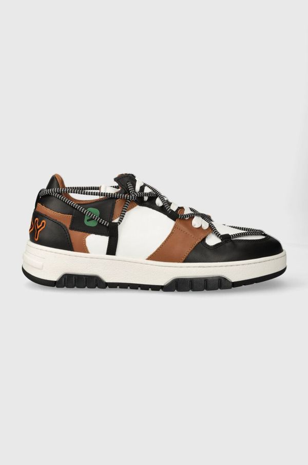 Off Play Kožne tenisice Off Play SORRENTO boja: smeđa, SORRENTO 1 WHITE BLACK COGNAC GREEN
