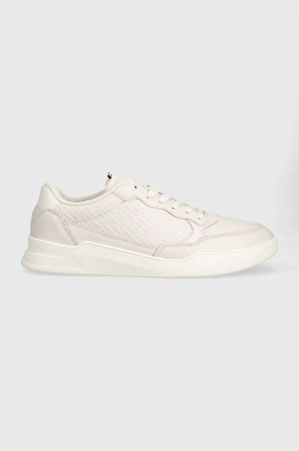 Tommy Hilfiger Kožne tenisice Tommy Hilfiger ELEVATED CUPSOLE MONO DETAIL boja: bež, FM0FM04698