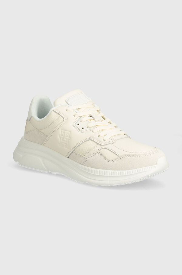 Tommy Hilfiger Kožne tenisice Tommy Hilfiger MODERN RUNNER BEST LTH MIX boja: bež, FM0FM04938