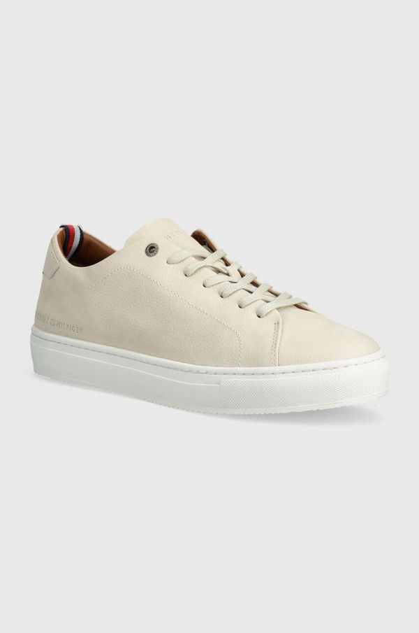 Tommy Hilfiger Kožne tenisice Tommy Hilfiger PREMIUM CORPORATE LTH SEASONAL boja: bež, FM0FM04965