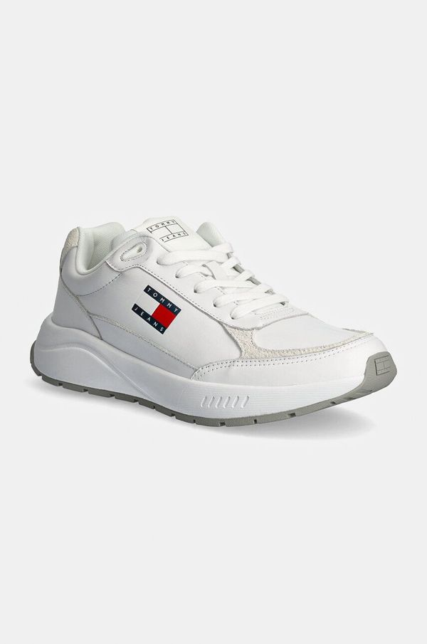 Tommy Jeans Kožne tenisice Tommy Jeans TJM RUNNER FULL LEATHER ESS boja: bijela, EM0EM01445