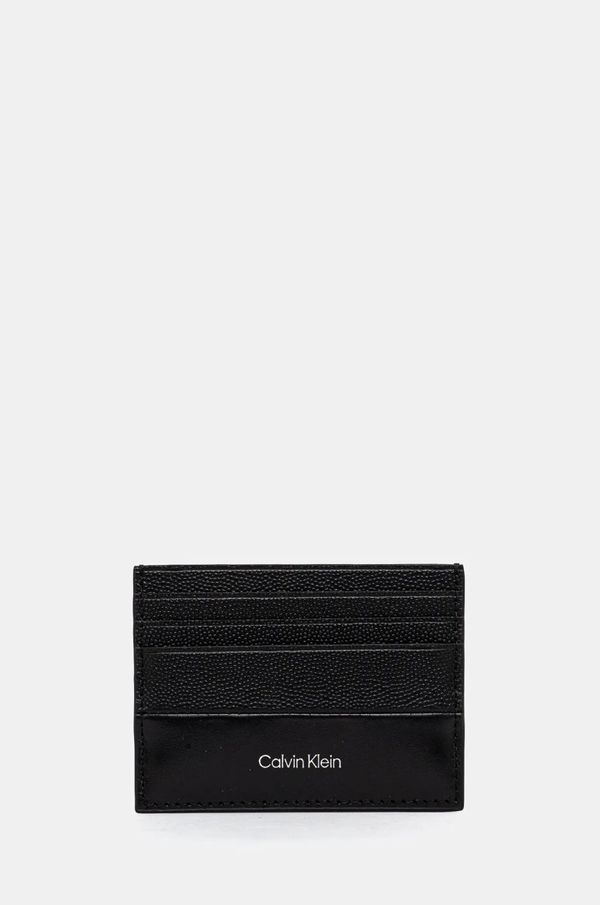 Calvin Klein Kožni etui za kartice Calvin Klein boja: crna, K50K512688