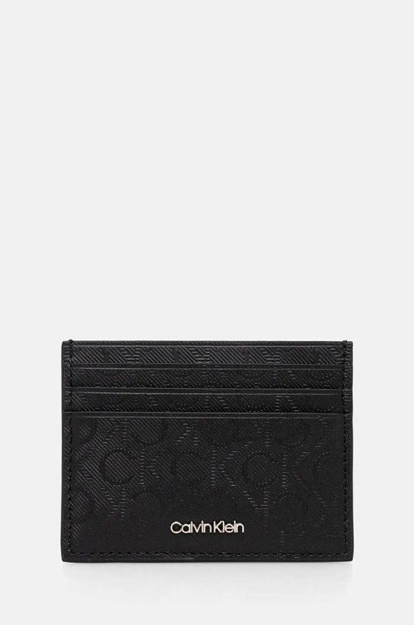 Calvin Klein Kožni etui za kartice Calvin Klein boja: crna, K50K512701