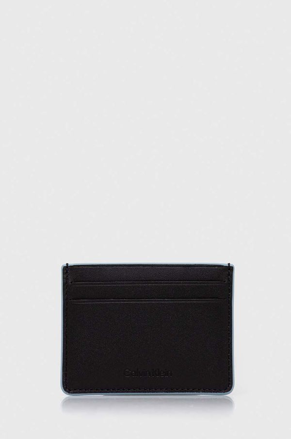 Calvin Klein Kožni etui za kartice Calvin Klein boja: crna