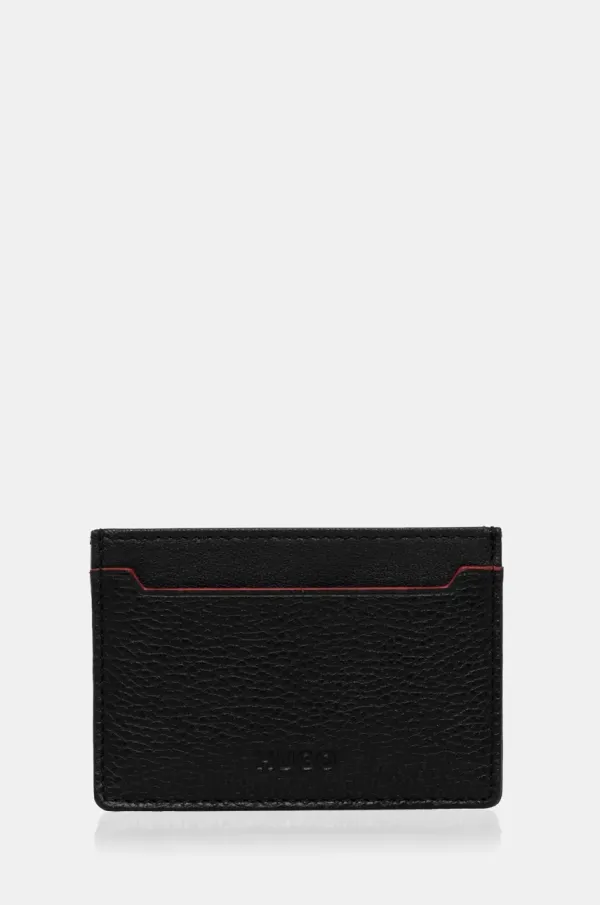 HUGO Kožni etui za kartice HUGO boja: crna, 50536048